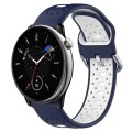 For Amazfit GTR Mini 20mm Breathable Two-Color Silicone Watch Band(Midnight Blue+White)
