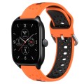For Amazfit GTS 4 20mm Breathable Two-Color Silicone Watch Band(Orange+Black)