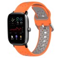 For Amazfit GTS 4 Mini 20mm Breathable Two-Color Silicone Watch Band(Orange+Grey)