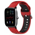 For Amazfit GTS 4 Mini 20mm Breathable Two-Color Silicone Watch Band(Red+Black)