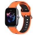 For Amazfit GTS 3 20mm Breathable Two-Color Silicone Watch Band(Orange+Black)