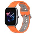 For Amazfit GTS 3 20mm Breathable Two-Color Silicone Watch Band(Orange+Grey)