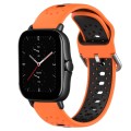 For Amazfit GTS 2E 20mm Breathable Two-Color Silicone Watch Band(Orange+Black)