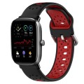 For Amazfit GTS 2 Mini 20mm Breathable Two-Color Silicone Watch Band(Black+Red)