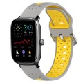 For Amazfit GTS 2 Mini 20mm Breathable Two-Color Silicone Watch Band(Grey+Yellow)