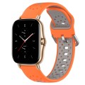 For Amazfit GTS 2 20mm Breathable Two-Color Silicone Watch Band(Orange+Grey)