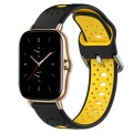 For Amazfit GTS 2 20mm Breathable Two-Color Silicone Watch Band(Black+Yellow)