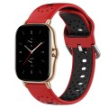 For Amazfit GTS 2 20mm Breathable Two-Color Silicone Watch Band(Red+Black)