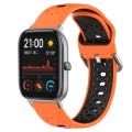 For Amazfit GTS 20mm Breathable Two-Color Silicone Watch Band(Orange+Black)
