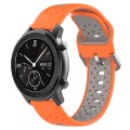For Amazfit GTR 42mm 20mm Breathable Two-Color Silicone Watch Band(Orange+Grey)
