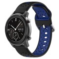 For Amazfit GTR 42mm 20mm Breathable Two-Color Silicone Watch Band(Black+Blue)