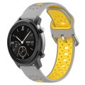 For Amazfit GTR 42mm 20mm Breathable Two-Color Silicone Watch Band(Grey+Yellow)