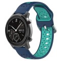 For Amazfit GTR 42mm 20mm Breathable Two-Color Silicone Watch Band(Blue+Water Duck)