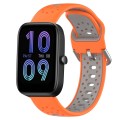 For Amazfit Bip3 20mm Breathable Two-Color Silicone Watch Band(Orange+Grey)