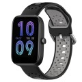For Amazfit Bip3 20mm Breathable Two-Color Silicone Watch Band(Black+Grey)
