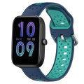 For Amazfit Bip3 20mm Breathable Two-Color Silicone Watch Band(Blue+Water Duck)