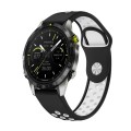 For Garmin MARQ Athlete Gen 2 22mm Sports Breathable Silicone Watch Band(Black+White)