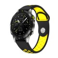 For Garmin MARQ Athlete Gen 2 22mm Sports Breathable Silicone Watch Band(Black+Yellow)