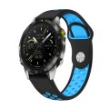 For Garmin MARQ Athlete Gen 2 22mm Sports Breathable Silicone Watch Band(Black+Blue)
