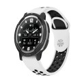 For Garmin Instinct Crossover 22mm Sports Breathable Silicone Watch Band(White+Black)
