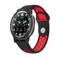 For Garmin Instinct Crossover 22mm Sports Breathable Silicone Watch Band(Black+Red)