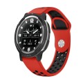 For Garmin Instinct Crossover 22mm Sports Breathable Silicone Watch Band(Red+Black)