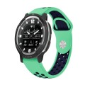 For Garmin Instinct Crossover Solar 22mm Sports Breathable Silicone Watch Band(Mint Green+Midnight B