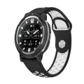 For Garmin Instinct Crossover Solar 22mm Sports Breathable Silicone Watch Band(Black+White)