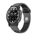 For Garmin Instinct Crossover Solar 22mm Sports Breathable Silicone Watch Band(Grey+Black)