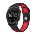 For Garmin Fenix 7 Sapphire Solar 22mm Sports Breathable Silicone Watch Band(Black+Red)