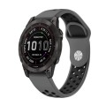 For Garmin Fenix 7 Sapphire Solar 22mm Sports Breathable Silicone Watch Band(Grey+Black)