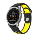 For Garmin EPIX Gen 2 22mm Sports Breathable Silicone Watch Band(Black+Yellow)
