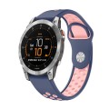 For Garmin EPIX Gen 2 22mm Sports Breathable Silicone Watch Band(Midnight Blue+Pink)