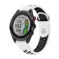 For Garmin Approach S62 22mm Sports Breathable Silicone Watch Band(White+Black)