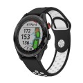 For Garmin Approach S62 22mm Sports Breathable Silicone Watch Band(Black+White)