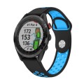 For Garmin Approach S62 22mm Sports Breathable Silicone Watch Band(Black+Blue)