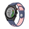 For Garmin Approach S62 22mm Sports Breathable Silicone Watch Band(Midnight Blue+Pink)