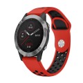 For Garmin Fenix 6 GPS 22mm Sports Breathable Silicone Watch Band(Red+Black)