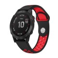 For Garmin Fenix 6 Pro GPS 22mm Sports Breathable Silicone Watch Band(Black+Red)