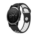 For Garmin Fenix 5 22mm Sports Breathable Silicone Watch Band(Black+White)