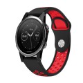 For Garmin Fenix 5 22mm Sports Breathable Silicone Watch Band(Black+Red)