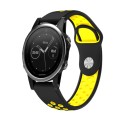 For Garmin Fenix 5 22mm Sports Breathable Silicone Watch Band(Black+Yellow)