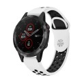 For Garmin Fenix 5 Plus 22mm Sports Breathable Silicone Watch Band(White+Black)