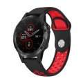 For Garmin Fenix 5 Plus 22mm Sports Breathable Silicone Watch Band(Black+Red)