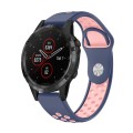 For Garmin Fenix 5 Plus 22mm Sports Breathable Silicone Watch Band(Midnight Blue+Pink)