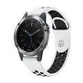 For Garmin Quatix 5 Sapphire 22mm Sports Breathable Silicone Watch Band(White+Black)
