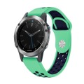For Garmin Quatix 5 Sapphire 22mm Sports Breathable Silicone Watch Band(Mint Green+Midnight Blue)