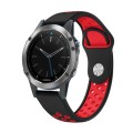 For Garmin Quatix 5 Sapphire 22mm Sports Breathable Silicone Watch Band(Black+Red)