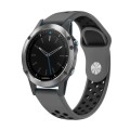 For Garmin Quatix 5 Sapphire 22mm Sports Breathable Silicone Watch Band(Grey+Black)
