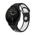 For Garmin Forerunner 955 22mm Sports Breathable Silicone Watch Band(Black+White)